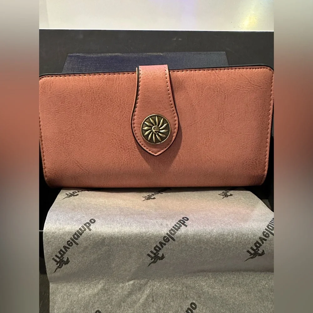 Travelambo Women's pink leather Wallet - Picture 5 of 6